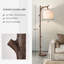 Lampe sur pied en bois de noyer rétro Farmhouse - Conception de tronc d'arbre rustique avec interrupteur au pied