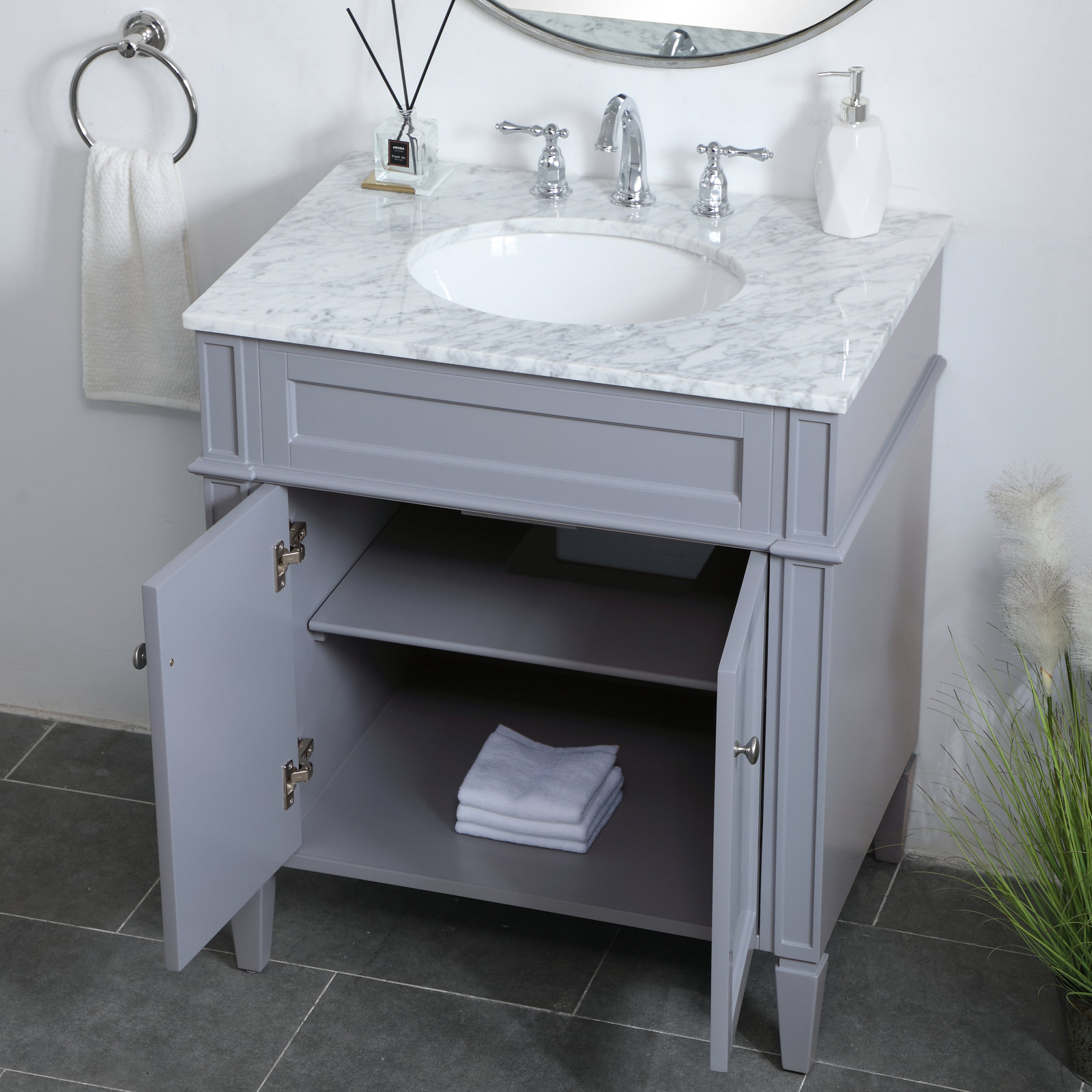 Rivers 30'' Single Bathroom Vanity, Gray