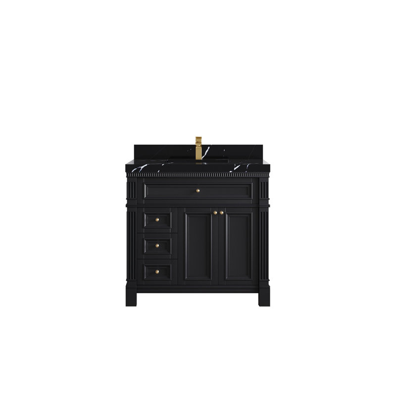 Gallipolis X P 22 po De salle de bain D Quartz, Noir Calacatta