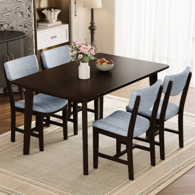 Rustic Farmhouse Dining Table - Solid Wood Frame, Minimalist Modern Dining Table for Kitchen, Dining Room, Living Room