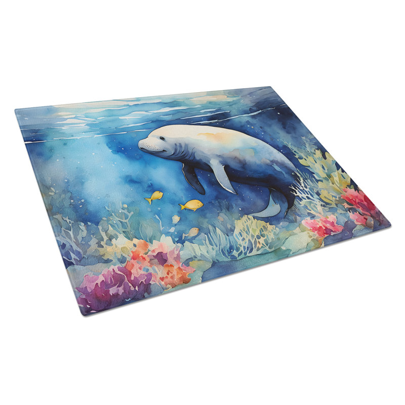 Manatee Glass Cutting Board Large