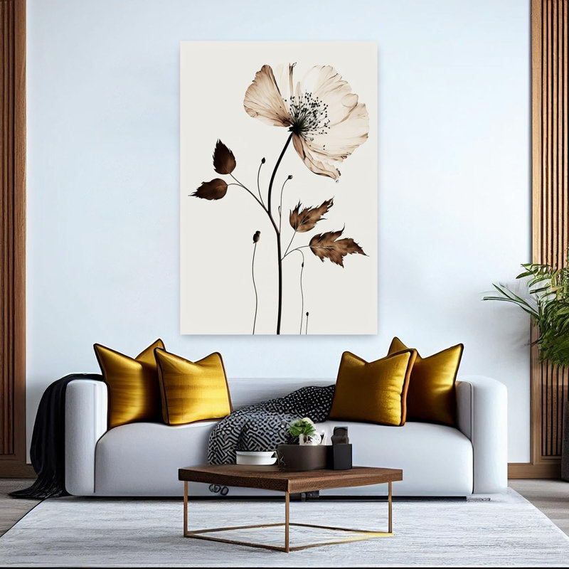 Art contemporain, art floral abstrait, H 60 po x l 40 po