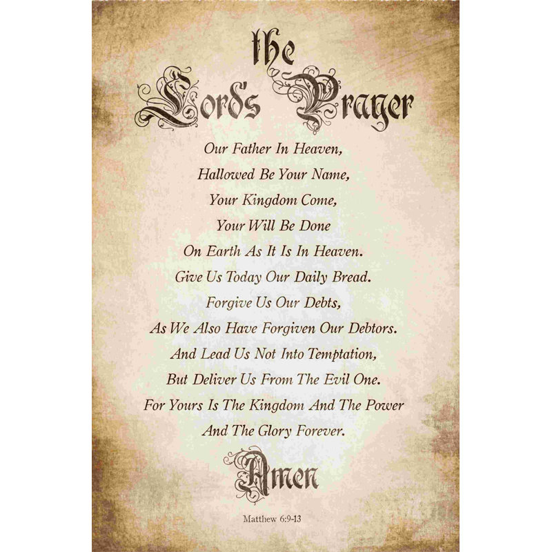The Lords Prayer Center - Impression sur toile tendue, L 24 po x H 36 po