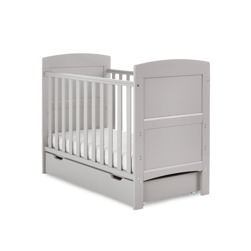 Grace Cot Bed with Mattress, Warm Grey