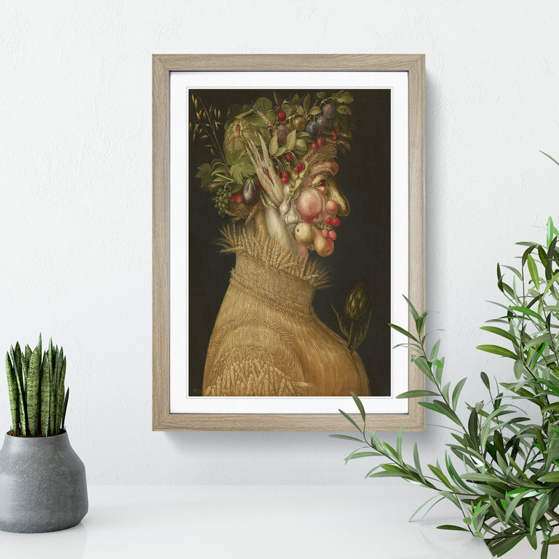 Summer by Giuseppe Arcimboldo - Picture Frame Painting, 48cm H x 36cm W x 2cm D, Oak Framed