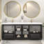 Meuble-lavabo autoportant de 83,8 po avec double lavabo en acrylique renforcé Monterey-672057838