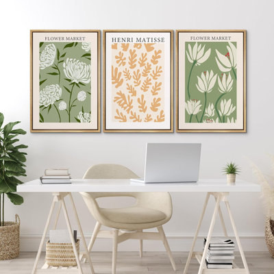 Classical Floral " 3 Henri Matisse Flower Market " 3 - Pieces