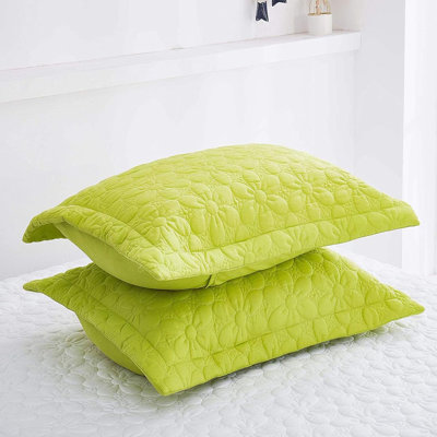 Quilted Floral Bed Pillow Shams