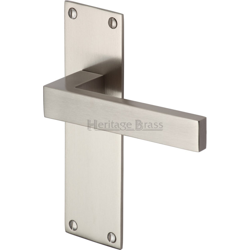 Heritage Door Handle Lever Latch Metro Design, Satin Nickel