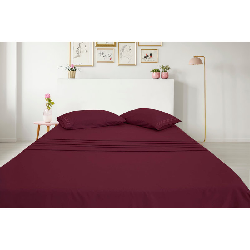 Greeny Green Luxury Bamboo Rayon Sheet Set, Burgundy