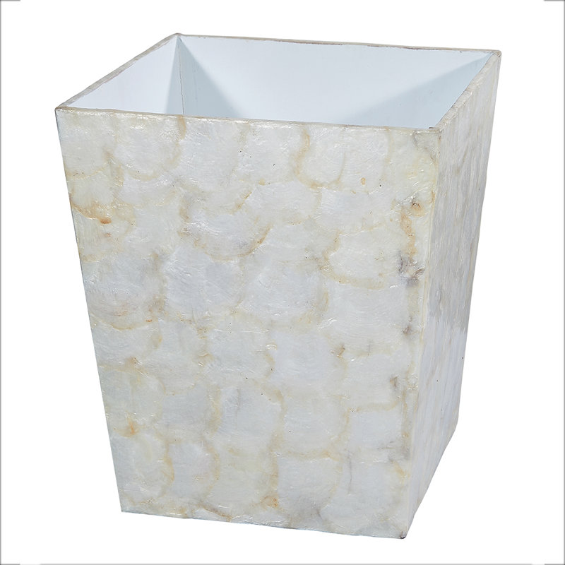 Corbeille pour déchets Capiz 3 gallons, Ivoire