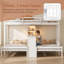 Lit superposé avec bureau intégré et tablettes de rangement, 3 lits en 1 avec lampe de lecture-520757106