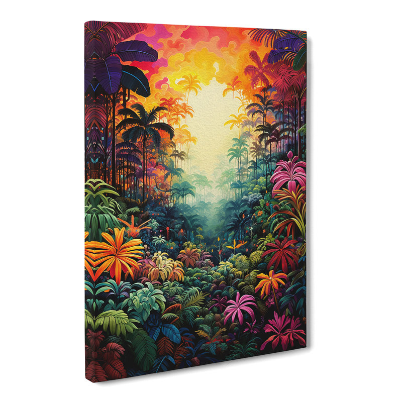 Jungle Colour Field No.2 - Wrapped Canvas, 76cm H x 50cm W x 3cm D