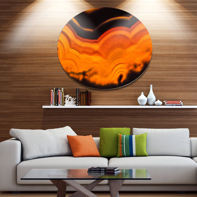 «Agate Macro Orange», impression sur métal, H 36 po x l 36 po