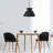 2-Light Black Chandelier with Black Fabric Shade