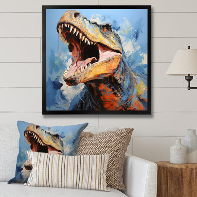 Chasseurs de dinosaures bleus - art de mur de dinosaure