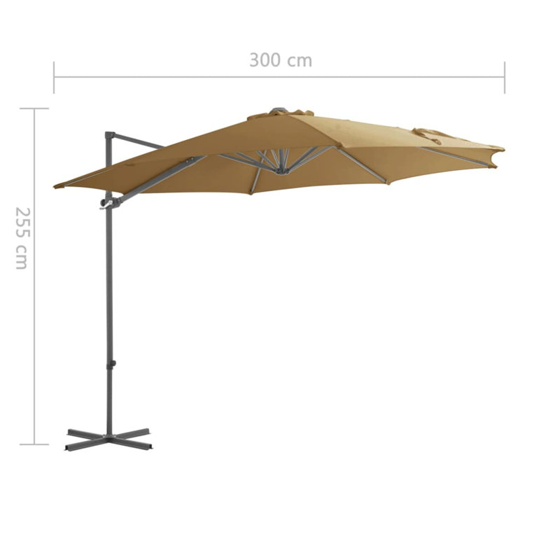 Rayan 300cm Cantilever Parasol, Taupe