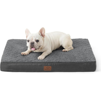 Lit moyen pour chien de taille moyenne - lits orthopédiques imperméables pour chien avec housse lavable amovible, tapis de lit en mousse pour caisse d'œuf, convenant aux chiens pesant jusqu'à 35 lb