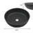 CastelloUSA Timeless 16.54" Matte Black Tempered Glass Circular Vessel Bathroom Sink