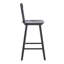Tabouret de comptoir à dossier en lattes de bois massif de 38,5 po de hauteur-1978137509