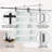 60" x 84" Tempered Frosted Glass Double Sliding Barn Doors with Installation Hardware Kit -94393764