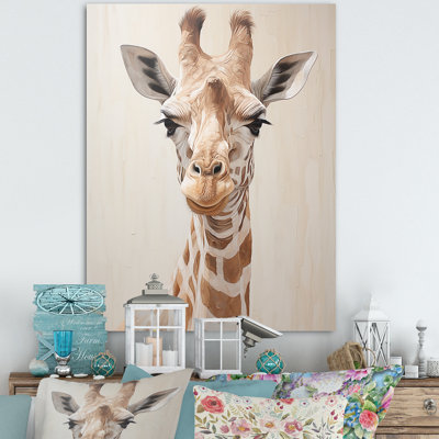 " Minimalism Beige Giraffe Selfie II "