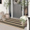 Tapis d'entrée rayé pour l'extérieur 24 po x 51 po, tapis de couloir en coton tissé à la main noir et kaki lavable à la main, tapis pliables réversibles pour porte d'entrée intérieure / d'entrée de maison de campagne / d'entrée