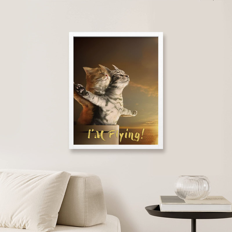 «Titanic Meow Spouf Cat» sur papier, Blanc, H 16 po x l 12 po