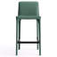 Tabouret de bar H 26 po entièrement assemblé, tabouret de bar rembourré en cuir Saddle avec siège rembourré, tabouret de bar à hauteur de comptoir avec repose-pieds à structure en métal pour îlot de cuisine, vert-2110765622-2110897007