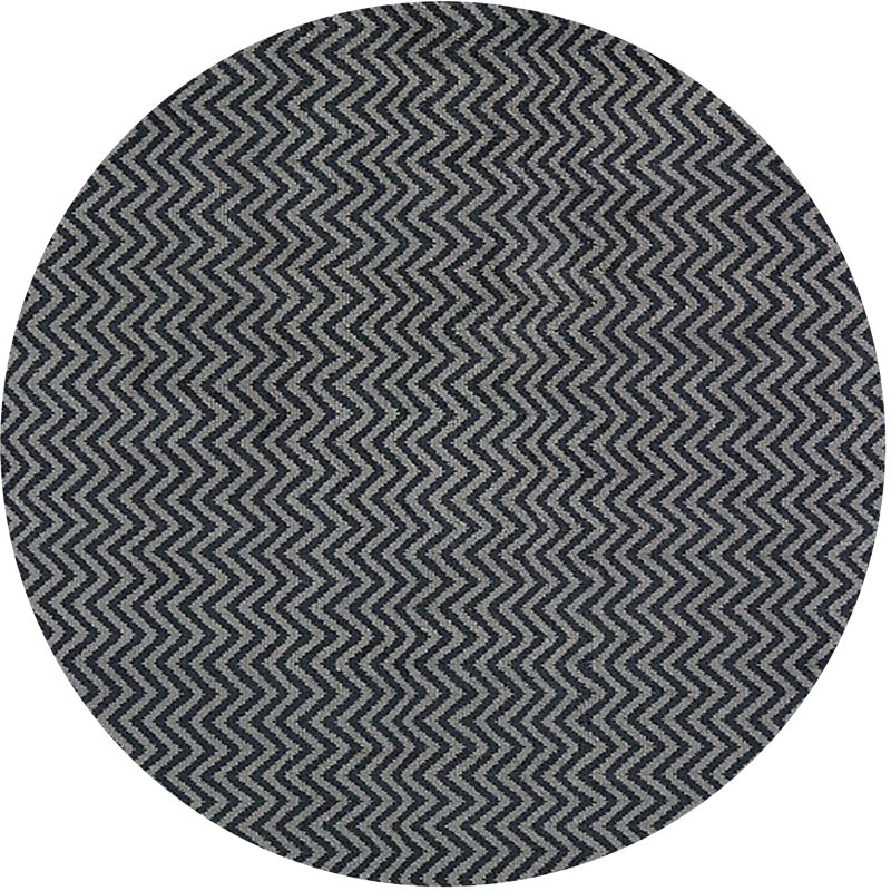 Tapis noir à chevrons Alanys, Rond 8 pi