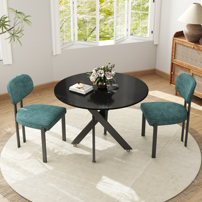 Ensemble repas rond à piédestal