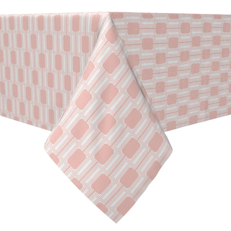 Rectangular Geometric Cotton Twill Tablecloth