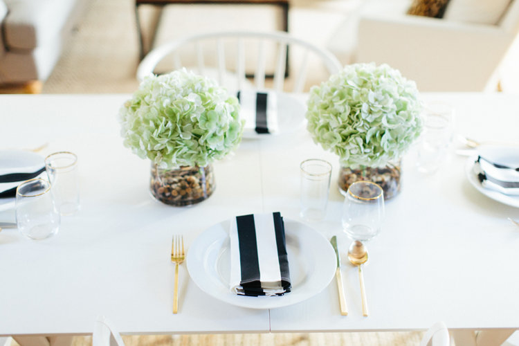 The Everygirl black and white place setting