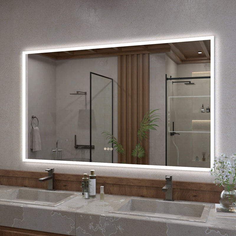 Miroir de salle de bain mural sans cadre à DEL 60 po x H 36 po Musci, 36 po x 60 po