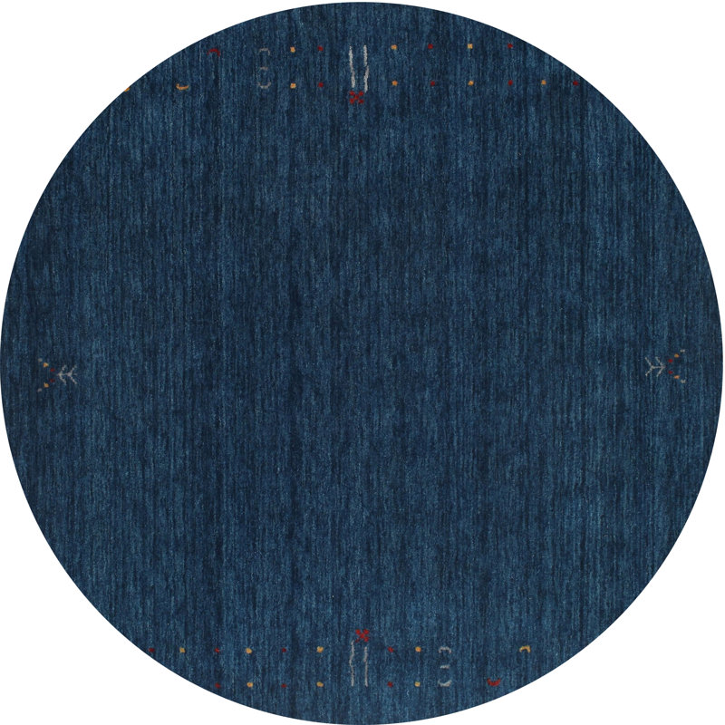 Tapis de zone violet/rouge contemporain, Rond 6 pi