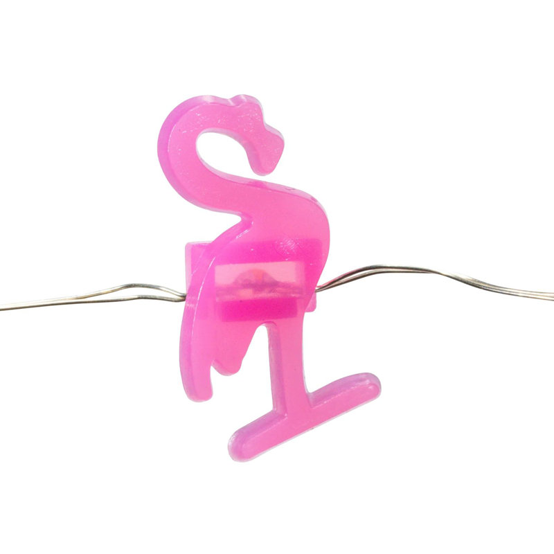  20 guirlandes de flamants roses DEL - Décoration tropicale pour patio, piscine ou intérieur, 7 pi
