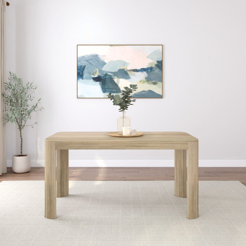 Bergeman 72" Solid Wood Dining Table, Blonde, 30" H x 32" W x 60" L