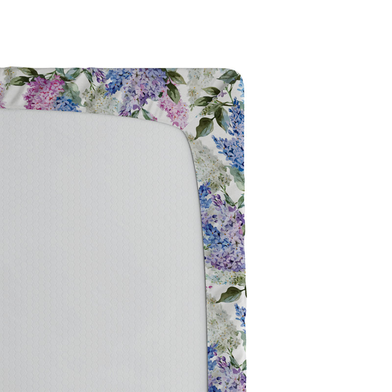 Drap-housse Ambesonne, paquet de 2, Drap-housse de taille simple, Floral mauve / bleu