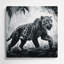 Art mural en métal noir Wildlife Jaguar-328118635