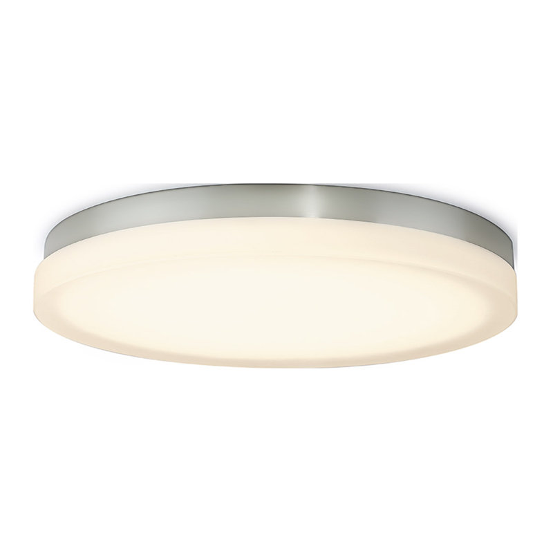 Slice Glass LED Flush Mount, Brushed Nickel, 2.5" H x 14" W x 14" D