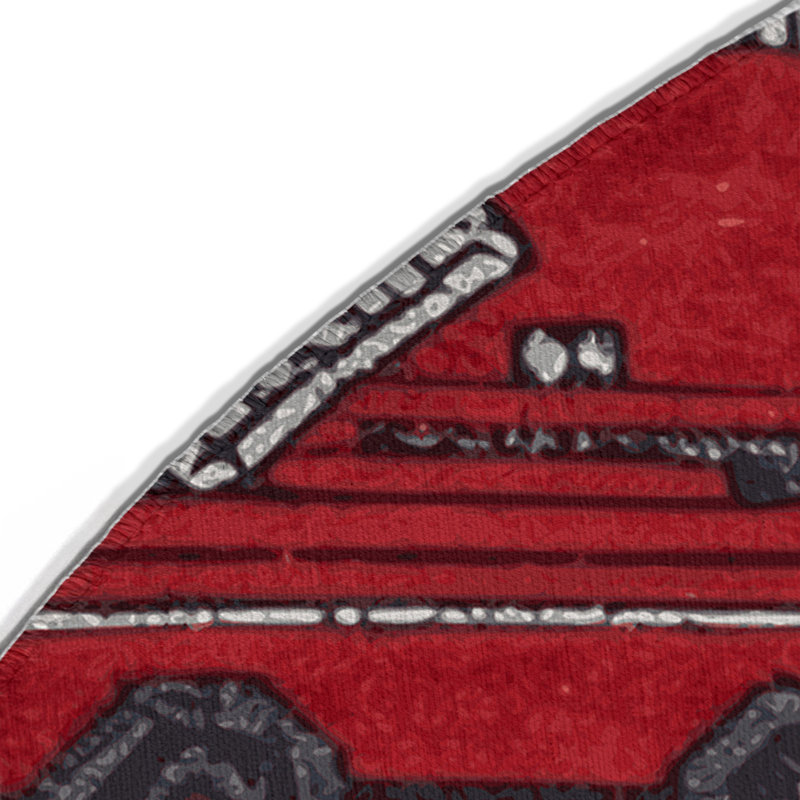 Tapis rouge intérieur et extérieur Transport, Rond 5 pi