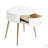 Easy Assembly End Tables With High Gloss Tabletops, Set Of 2, Modern Fluted 2 Side Tables With Drawers, Round Coffee Tables With Golden Legs