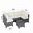 All-Weather 7-Piece Grey PE Wicker Patio Conversation Set with Beige Cushions and coffee table