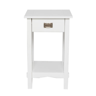 Solid Wood End Table with Storage