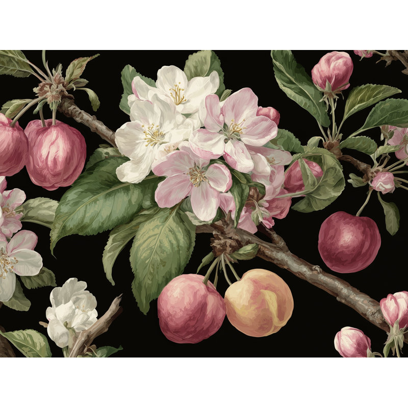 Floral Wallpaper Vintage Removable Botanical Wall Double Roll, 100"x96", Non-Woven Nonpasted