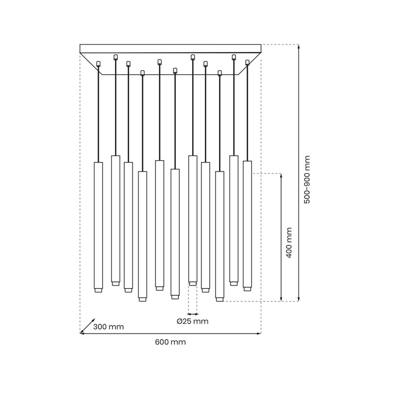 Monza 11 - Light Cluster Pendant, Black