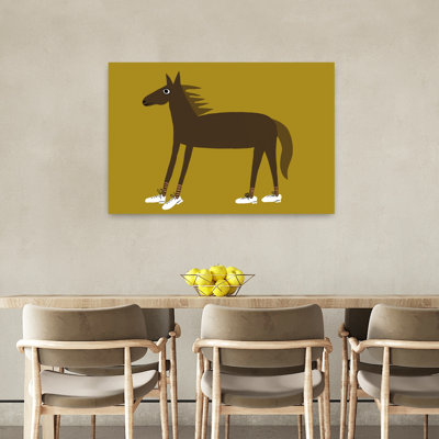 Cheval en espadrilles, art mural minimaliste moderne