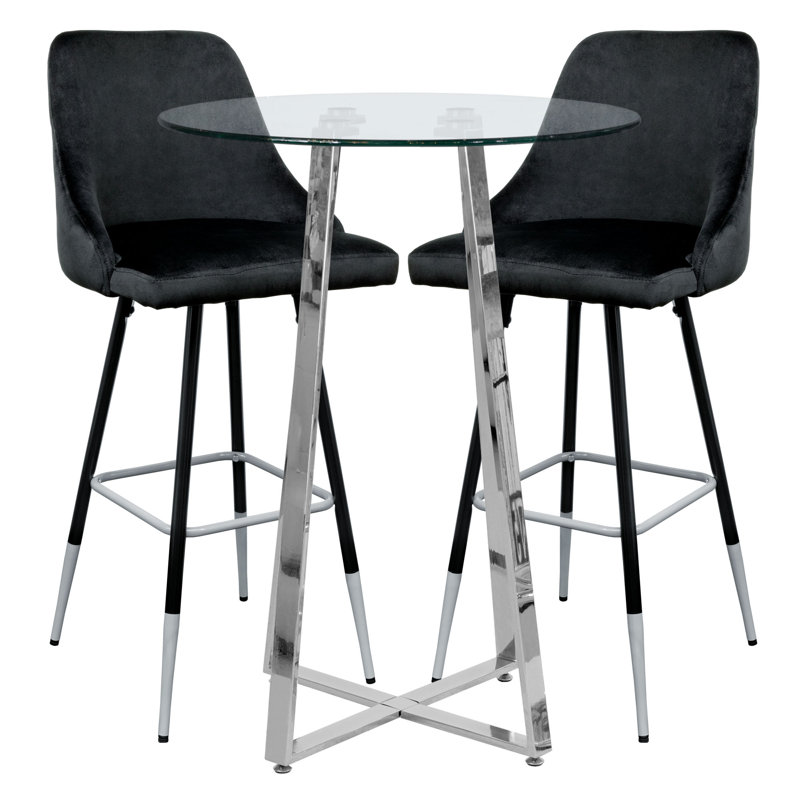 Lafever 2 - Person Dining Set, Black