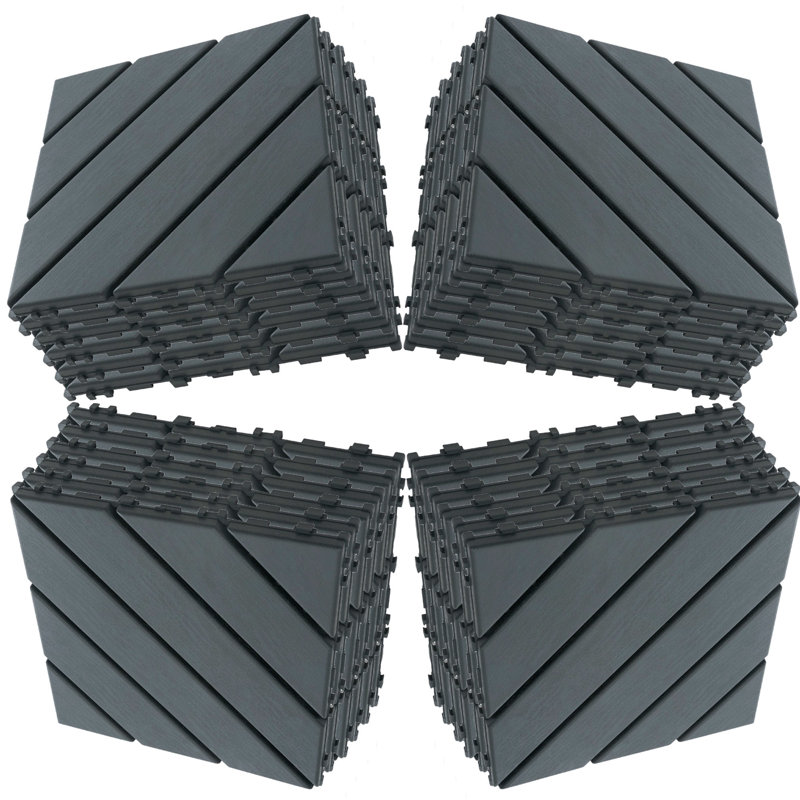 Ensemble de tuiles de terrasse en plastique 12 po x 12 po PP