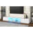 Modern APP Controlled LED TV Stand For Tvs Up To 105'', Faux Marble Tabletop Media Console With Tempered Glass Doors, Entertainment Center With 2 Drawers & Cabinets For Living Room-1897136157